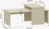 A diagram showing the dimensions of a two-piece nesting table set. Voir les images du produit
