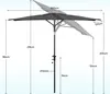Sekey Sonnenschirm Balkon Rechteckig 200×125 cmGartenschirm Produktbild-Vorschau 5