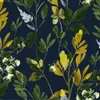 A watercolor-style illustration of various plants and leaves against a dark blue background. Produktbild-Vorschau