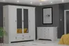 A bedroom scene featuring a white wardrobe and a dresser. Produktbild-Vorschau
