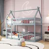 A child's bedroom with a grey bunk bed, pink walls, and a moon-shaped neon light. Náhled obrázku produktu