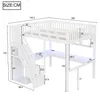 Letto a soppalco in legno, dimensioni 140x200 cm, con Anteprima dell’immagine prodotto 2