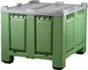 Palettenbox mit Deckel 680l 1200x1000x790 mm Grün - 4 Füsse Produktbild-Vorschau 2