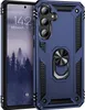 A blue phone case with a ring holder is shown next to a smartphone. Produktbild-Vorschau