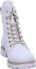 A white lace-up boot with a beige sole and laces. Produktbild-Vorschau