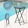 Mosaik-Gartentisch, Faltbarer runder Terrassentisch mit Produktbild-Vorschau 5