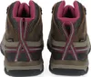 The back view of two brown hiking boots with pink lining. Voir les images du produit