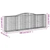 vidaXL Gabionen mit Hochbogen 15 Stk 400x50x120/140cm Produktbild-Vorschau 7