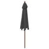 vidaXL Parasol z drewnianym drążkiem antracytowy 299x240 cm Podgląd zdjęcia produktu 5