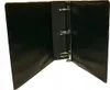 An open black binder with three silver rings is shown against a white background. Produktbild-Vorschau