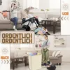 XINZI 140L Wäschekorb mit Deckel Wäschesammler 3 Fächer Produktbild-Vorschau 6