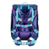 The back view of a child's backpack with straps and buckles. Voir les images du produit