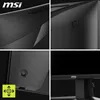 A collage of close-up shots of an MSI gaming monitor, highlighting its design and features. Voir les images du produit