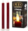 Stabkerzen LED mit Timer Rot 2er indoor mit 6 Stunden Timer Produktbild-Vorschau 1
