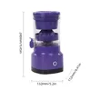 A purple electric citrus juicer is shown against a white background with dimensions indicated by lines and text. Podgląd zdjęcia produktu