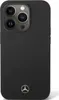 A black iPhone case with a silver Mercedes-Benz logo. Produktbild-Vorschau