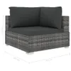 vidaXL 11-tlg. Garten-Lounge-Set mit Auflagen Poly Rattan Produktbild-Vorschau 8