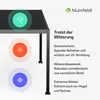 A pergola with icons and text describing its weather-resistant features. Produktbild-Vorschau
