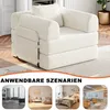 Slaapbank met chenillebekleding, 2-in-1 design, met Productafbeelding-voorbeeld 5