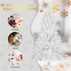 Collage showing a white Christmas tree and three circular images depicting its use in different settings: home, shop, and school. Produktbild-Vorschau