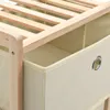 Étagère de rangement 3 paniers Tissu Bois de cèdre Beige Voir les images du produit 5