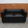 2er Sofa Couch Loungesofa Lille  Kunstleder, schwarz Produktbild-Vorschau 2