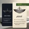A comparison of two woks, one labeled 'Andere Marken' (Other Brands) and the other 'pasoli'. The pasoli wok is highlighted with positive customer reviews and features. Produktbild-Vorschau
