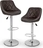 TRESKO 2er Set Barhocker Braun Barstuhl 360° Frei Drehbar Produktbild-Vorschau 2