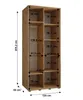 Šatní skříň YVONA 3 - 120/60 cm, černá / bílá / černá Náhled obrázku produktu 7
