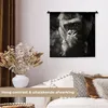 MuchoWow® Wandteppich Wandbehang Gorilla auf schwarzem Produktbild-Vorschau 2
