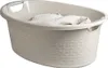 A light gray laundry basket filled with a white towel, shown against a white background. Podgląd zdjęcia produktu