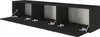 A black TV board with three open compartments is shown against a white background. Voir les images du produit