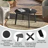 EUGAD Beistelltisch rund, Gartentisch φ70xH40 cm, Schwarz, Produktbild-Vorschau 5