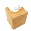 A square bamboo tissue box with tissues protruding from the top opening, set against a plain white background. Náhled obrázku produktu