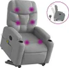 vidaXL Fauteuil de massage avec releveur Gris clair Tissu Voir les images du produit 1