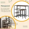 HOMCOM Bartisch-Set Stehtisch mit 2 Barhockern 3-tlg. Produktbild-Vorschau 4