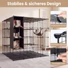 COSTWAY Modulární klec pro kočky, 144x144x142 cm, skládací Náhled obrázku produktu 6