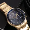 A close-up shot of a gold Maserati watch with a blue dial. Produktbild-Vorschau