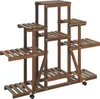 vidaXL Stojan na květiny s kolečky 110x25x101 cm, masivní Náhled obrázku produktu 1