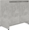 A gray wooden cabinet with two doors against a white background. Podgląd zdjęcia produktu