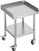 A stainless steel work table with wheels and two shelves, shown against a white background. Produktbild-Vorschau
