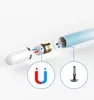 Diagram showing the internal components of a stylus pen, highlighting magnetic connection and a tip mechanism. Produktbild-Vorschau