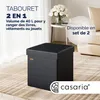 CASARIA® Tabouret cube avec espace de rangement noir petit Voir les images du produit 2