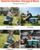 SucceBuy Fahrbarer Gartensitz mit Stauraum und Rollen – Produktbild-Vorschau 5