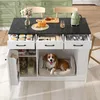 A kitchen island with a dog bed integrated into its base, set in a kitchen environment. Anteprima dell’immagine prodotto