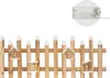 A wooden fence with small birdhouses attached, against a white background. Náhled obrázku produktu