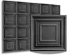 A collection of dark gray, square, 3D wall panels with a stepped, recessed design, arranged in a grid. One panel is shown larger and closer in the foreground. Náhled obrázku produktu