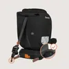 Rear view of a black car seat with straps and connectors highlighted. Produktbild-Vorschau