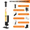 MEULBATY Feuersäule 157cm Edelstahl Pelletfackel, Produktbild-Vorschau 5