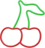 A neon LED decoration shaped like cherries. Produktbild-Vorschau